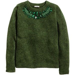 CLOSET TURNOVER SALE! H&M emerald beaded sweater